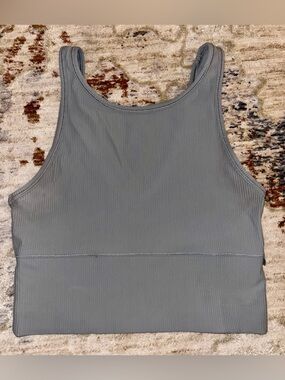 Lululemon Gray Ribbed Power Pivot Tank